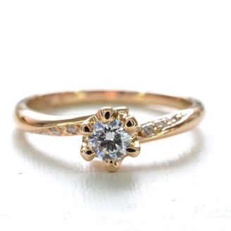 【湘南彫金工房 andfuse】【手作り婚約指輪コース】ダイアモンドを6石セットした華やかな印象の手作り婚約指輪