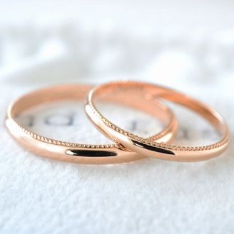 【湘南彫金工房 andfuse】【手作り婚約指輪ミルグレインコース】こう丸ミルグレイン1列