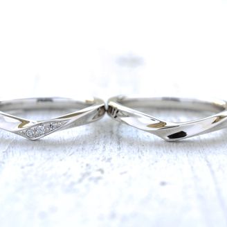 【湘南彫金工房 andfuse】【手作り結婚指輪デザインワックスコース】V字ラインの手作り結婚指輪