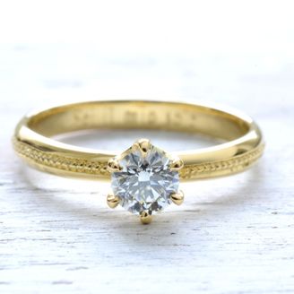 【湘南彫金工房 andfuse】【手作り婚約指輪コース】ミルグレイン加工を施した上品な雰囲気の手作り婚約指輪