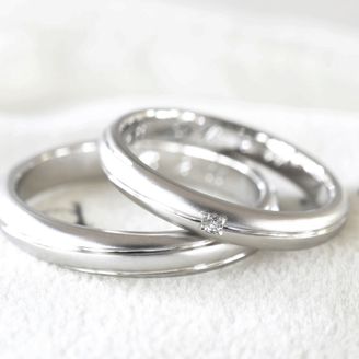 【湘南彫金工房 andfuse】【手作り結婚指輪デザインワックスコース】斜めのミゾがとってもお洒落な手作り結婚指輪