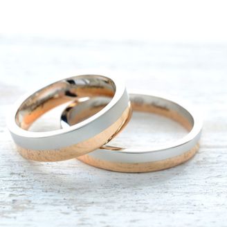 【湘南彫金工房 andfuse】【手作り結婚指輪デザインワックスコース】プラチナ900と18金ピンクゴールドのコンビネーションの手作り結婚指輪