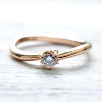 【湘南彫金工房 andfuse】【手作り婚約指輪コース】ゆるやかな優しいカーブの手作り婚約指輪