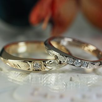 【Antille(アンティール)】【AUROA】イエローゴールド／ブラック＆ローズ