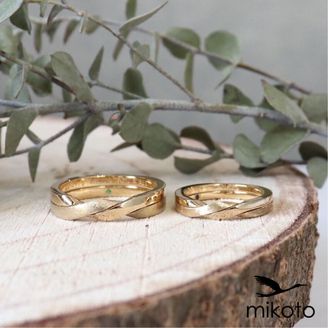 【鶴(mikoto)】【ギメルリング（18MA-025G）】おふたりがひとつの家族になることをイメージしたリング