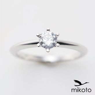 【鶴(mikoto)】 【18EN-003】シルエットが美しいソリテールのシンプルな婚約指輪