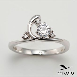 【鶴(mikoto)】 【19EN-010】有機的なカーブが華やかな手元を演出してくれる婚約指輪