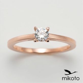 【鶴(mikoto)】【18EN-004a】マット加工を施した4本爪の婚約指輪