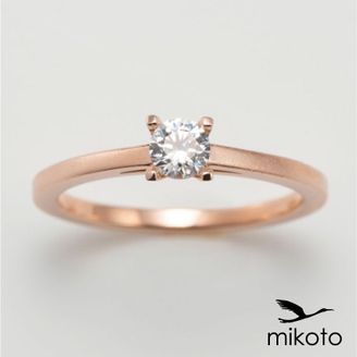 【鶴(mikoto)】 【18EN-004a】マット加工を施した4本爪の婚約指輪