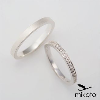 【鶴(mikoto)】【18MA-003a】プラチナのハーフエタニティリング
