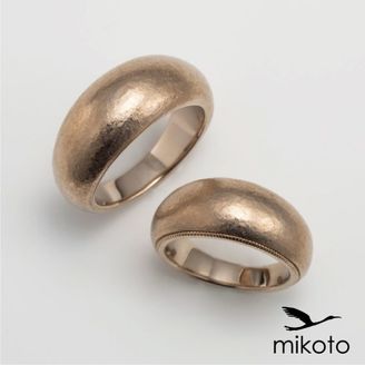 【鶴(mikoto)】【19MA-027】極太のフォルムがおしゃれなホワイトゴールドのマットな結婚指輪