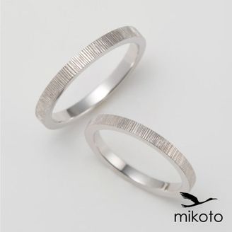 【鶴(mikoto)】【18TE-001】タガネ彫りを施した職人の手仕事が魅せる国産の結婚指輪