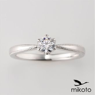 【鶴(mikoto)】【20EN-014】くびれたフォルムが美しいミルグレインの婚約指輪