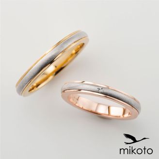 【鶴(mikoto)】 【18MA-001a】プラチナとゴールドを組み合わせたコンビの結婚指輪