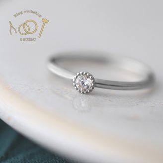 【ついぶ工房】 【定額制の手作り婚約指輪】グレインダイヤコース　～毎日身に着けられる婚約指輪～