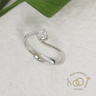 【ついぶ工房】【想いを込めた手作り婚約指輪】プラチナ・鏡面仕上げ
