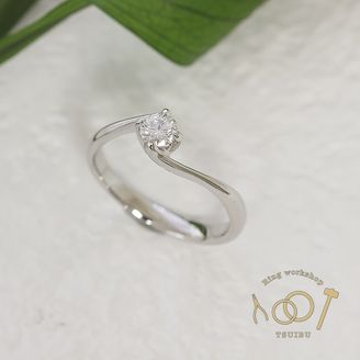 【ついぶ工房】 【想いを込めた手作り婚約指輪】プラチナ・鏡面仕上げ