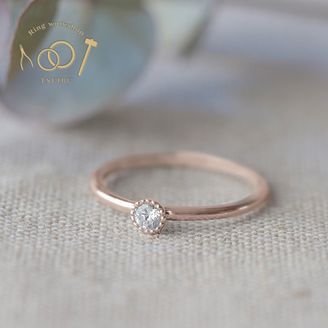 【ついぶ工房】【日常に寄り添う、手作り婚約指輪】グレインダイヤコース　