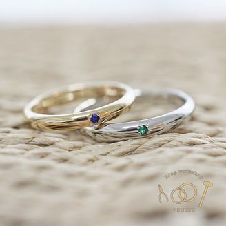 【ついぶ工房】【二人の想いが詰まった手作り結婚指輪】プラチナ/K18イエローゴールド・甲丸型・鏡面仕上げ