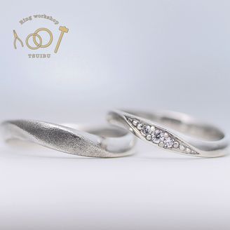 【ついぶ工房】【二人の想いが詰まった手作り結婚指輪】プラチナ・鏡面仕上げ