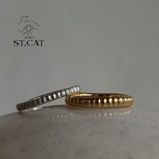 【atelier ST, CAT(アトリエ エスティーキャット)】貝殻のテクスチャーを手作業で再現【オーダー結婚指輪】シェル加工リング