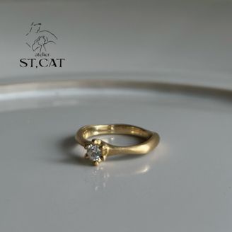 【atelier ST, CAT(アトリエ エスティーキャット)】いつものファッションに似合うダイヤモンド【オーダー婚約指輪】Engagement Ring 6ツ爪