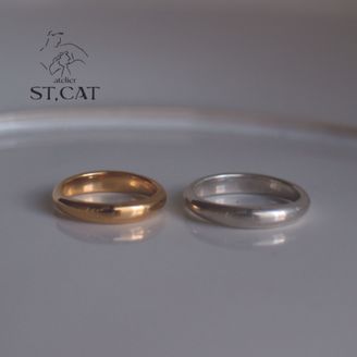【atelier ST, CAT(アトリエ エスティーキャット)】ラフなデッサンを思わせる洗練の輪【オーダー結婚指輪】Drawing