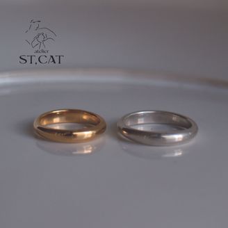 【atelier ST, CAT(アトリエ エスティーキャット)】 ラフなデッサンを思わせる洗練の輪【オーダー結婚指輪】Drawing