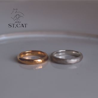 【atelier ST, CAT(アトリエ エスティーキャット)】 質感をラフに仕上げたナチュラルなリング【オーダー結婚指輪】Still-life