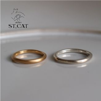 【atelier ST, CAT(アトリエ エスティーキャット)】 ラフなデッサンを思わせる洗練の輪【オーダー結婚指輪】Dessin