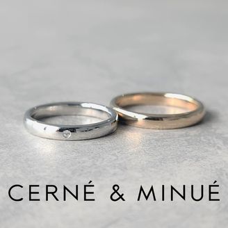 【CERNÉ＆MINUÉ by BIJOUPIKO(セルネとミヌエ バイ ビジュピコ)】手作り結婚指輪（Pt950, K18CHG／鏡面）~ 経験豊富な職人がマンツーマンでサポート ~