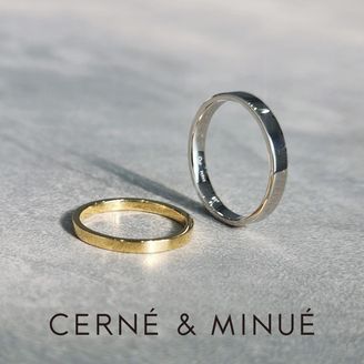 【CERNÉ＆MINUÉ by BIJOUPIKO(セルネとミヌエ バイ ビジュピコ)】手作り結婚指輪（Pt950, K18YG／鏡面）~ 経験豊富な職人がマンツーマンでサポート ~