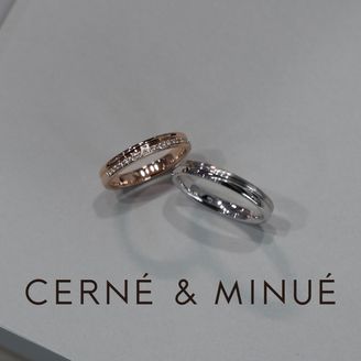 【CERNÉ＆MINUÉ by BIJOUPIKO(セルネとミヌエ バイ ビジュピコ)】手作り結婚指輪（K18PG,Pt950／鏡面）~ 経験豊富な職人がマンツーマンでサポート ~