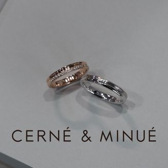 【CERNÉ＆MINUÉ by BIJOUPIKO(セルネとミヌエ バイ ビジュピコ)】 手作り結婚指輪（K18PG,Pt950／鏡面）~ 経験豊富な職人がマンツーマンでサポート ~