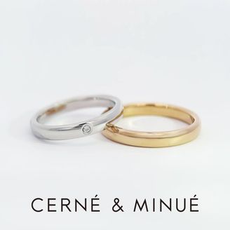 【CERNÉ＆MINUÉ by BIJOUPIKO(セルネとミヌエ バイ ビジュピコ)】手作り結婚指輪（Pt950, K18BRG／鏡面）~ 経験豊富な職人がマンツーマンでサポート ~