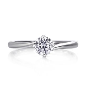 【DIAMOND DOT LAB(ダイアモンド ドット ラボ)】TOE-006　エンゲージリング　/   ウェーブラインが特徴的なソリティアデザインです。