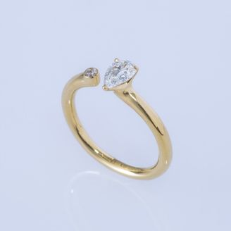 【ENEY(エネイ)】TWO K18YG PEAR/MELEE RING