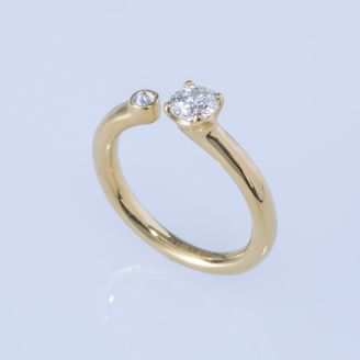 【ENEY(エネイ)】TWO K18YG ROUND/ROUND ROSE RING