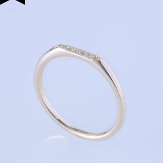 【ENEY(エネイ)】SURFACE K10YG MELEE DIAMOND MIRROR SLIM RING