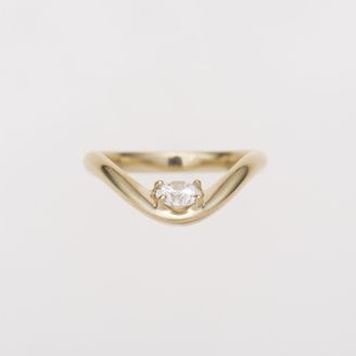 【ENEY(エネイ)】DROP CURVE 0.3CT ROUND K18YG RING