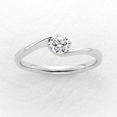 ※オーダージュエリー　ソリティアリング　爪なし　エンゲージリング　1粒ダイヤ ソリティア・ソリテール（爪なし）の婚約指輪（エンゲージリング