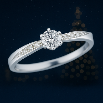 ソリティア・ソリテール（爪なし）の婚約指輪（エンゲージリング）を