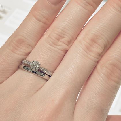 Tiffany & Co. シルバー ダイヤモンド リング 結婚指輪セット Tiffany & Co. シルバー ダイヤモンド リング 結婚指輪セット