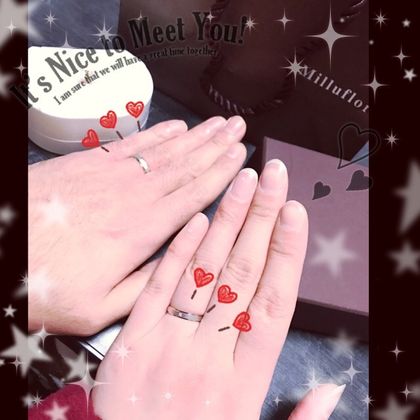 と*ん様 ミルフローラ　ブラックダイヤモンド　指輪・リング　刻印あり と*ん様 ミルフローラ ブラックダイヤモンド 指輪・リング 刻印あり