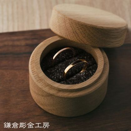 【鎌倉彫金工房】【ふたりでつくる結婚指輪】メンズK18YG(クリア仕上げ)&レディースK18PG(クリア仕上げ)