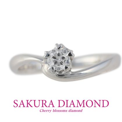 【JKPLANET(JKプラネット)】Pt900　さくらダイヤモンド　リング