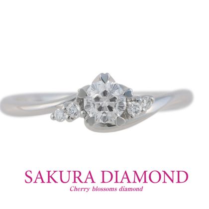【JKPLANET(JKプラネット)】Pt900　さくらダイヤモンド　リング