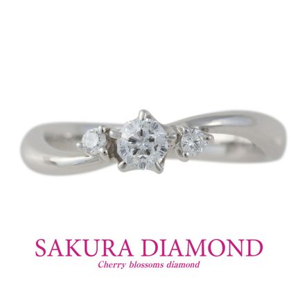 【JKPLANET(JKプラネット)】Pt900　さくらダイヤモンド　セットリング