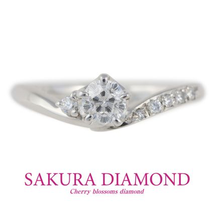 【JKPLANET(JKプラネット)】Pt900　さくらダイヤモンド　リング