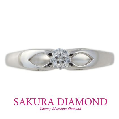 【JKPLANET(JKプラネット)】Pt900　さくらダイヤモンド　リング